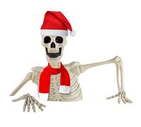 VioraWhite 2 Pcs Groundbreaker Skeleton Costume Accessories Giant Skeleton Santa Hat and Santa Scarf Set Costume for Groundbreakers Christmas Home House Decor Christmas Party Supplies