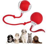 VioraWhite 2 Pcs Interactive Rolling Cat Dog Toy Ball, Electric Cat Ball Toy Smart Automatic Self Rolling Dog Ball Toys, 360° Smart Rolling Ball Toy Electric Balls for Dog Cat (Red)