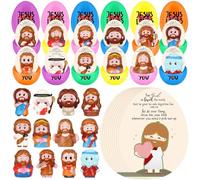 VioraWhite 24 Set Christian Prefilled Easter Eggs with 2.36 Inch PU Foam Jesus with Card Easter Basket Stuffers for Adult Church Friend Stress Relief Ball Egg Hunt Fillers Party Favor (Special)