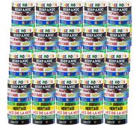 VioraWhite Hispanic Heritage Month Silicone Wristbands Bulk National Hispanic Heritage Month Rubber Bracelets Spanish Latino National Stretch Wristbands Gifts, 120mm x 12mm, Silicone, no gemstone