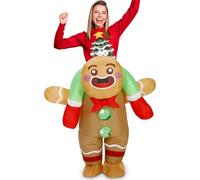 VioraWhite Inflatable Christmas Costume for Adult Xmas Ride on Inflatables Funny Blow up Character Costumes Men Women Cosplay, Multicolor, suitable for most people with a height of 5-6.2 feet