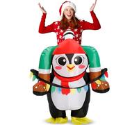VioraWhite Inflatable Christmas Costume for Adult Xmas Ride on Inflatables Funny Blow up Character Costumes Men Women Cosplay, Multicolor, suitable for most people with a height of 5-6.2 feet