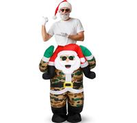VioraWhite Inflatable Christmas Costume for Adult Xmas Ride on Inflatables Funny Blow up Character Costumes Men Women Cosplay, Multicolor, suitable for most people with a height of 5-6.2 feet
