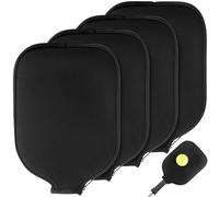 VioraWhite Paddle Cover Compatible with Pickleball Dink Ball Racket Neoprene Cover Universal Accessory Durable Dink Ball Protective Accessory(4 Pcs)