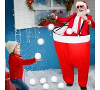 VioraWhite Santa Pants Snowball Fight Red and White Christmas Snowball Activity Toss Game with 20 Fake Snow Balls and 4 Pants Christmas Party Activities Families Yard Indoor Outdoor for Ring Toss
