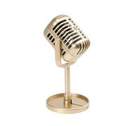VIORED Ornaments Desktop Desktop Decoration Music Toy Microphone Model Toy Stage Simulation Retro Microphone Decoration Decorative Statue (Color : A)