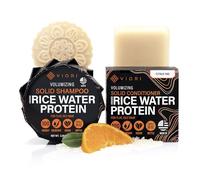 VIORI Citrus Yao Shampoo & Conditioner Bar Set - Handcrafted with Longsheng Rice Water & Natural Ingredients - Sulfate-free, Paraben-free, Phthalate-free, pH balanced 100% Vegan