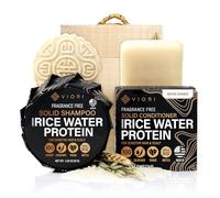 VIORI Shampoo, Conditioner Bar & Bamboo Holder Set- Handcrafted with Longsheng Rice Water & Natural Ingredients - Sulfate-free, Paraben-free, Cruelty-free, Phthalate-free (Native Essence)