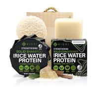 VIORI Shampoo, Conditioner Bar & Bamboo Holder Set- Handcrafted with Longsheng Rice Water & Natural Ingredients - Sulfate-free, Paraben-free, Cruelty-free, Phthalate-free (Hidden Waterfall)