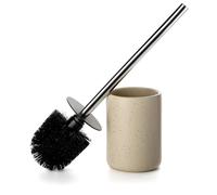 Viosuniu Land Series Ceramic Toilet Cleaner Brush and Holder Set for Bathroom, Non-Scratching Toilet Bowl, Rust-Proof (1 Pack)