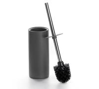 Viosuniu Matt Gray Ceramic Toilet Brush and Holder Set, Freestanding Toilet Bowl Cleaners Brush, Scrubber Brush for Toilet, Bathroom Accessories with Stainless Handle, Deep Cleaning