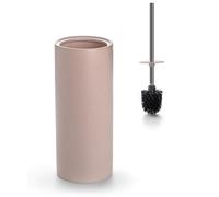 Viosuniu Matt Pink Ceramic Toilet Brush and Holder Set, Freestanding Toilet Bowl Cleaners Brush, Scrubber Brush for Toilet, Bathroom Accessories with Stainless Handle, Deep Cleaning