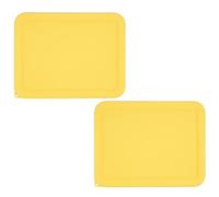 Viotiin 6 Cup Rectangle Silicone Storage Cover Lids Replacement for Pyrex 7211-PC Glass Bowls, (Container not Included) 2 Pack, Microwave, Dishwasher and Freezer Safe