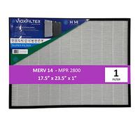 Vioxfilter H14AF17H23H1 Pack of 1 MERV 14 Pleated AC Furnace Air Filter with Active Carbon; Low resistance to Air Flow; Convert your A/C into an Air Purifier, 17.5x23.5x1 Inches