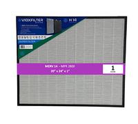 Vioxfilter H14AF20241 Pack of 1 MERV 14 Pleated 20x24x1 AC Furnace Air Filter; Low Resistance to Air Flow; Filters Air From A/C