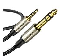 VIOY 1/4 to 1/8 Cord 3M, 6.35mm Male to 3.5mm Male TRS Stereo Jack Cable | Silver-plated copper core, 24K gold-plated plugs, double nylon braided, TRS stereo only, plug-and-play for amp mixer guitar