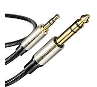 VIOY 1M 3.5mm to 6.35mm TRS Stereo Audio Cable, 1/8" Male Mini to 1/4 Inch Male Aux Adapter, Nylon Braid for Laptop, Home Theater Devices, Amplifiers