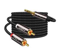 VIOY 3.5mm Male to 2RCA Male Nylon Braided Audio Cable 1M 2 Pack