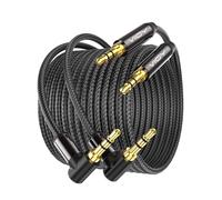 VIOY Aux Cord 2M+2M, 3.5 mm Audio Cable Right Angle- Male to Male Headphone Auxiliary Stereo Jack Cable 90 Degree for Car Compatible with Headphone, Car Stereo, Speaker, Echo & More