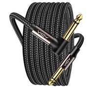 VIOY Guitar Cable 6M, 6.35 mm (1/4) TS Mono Jack Unbalanced Right Angle Long Instrument Cables, High-end Guitar Amp Cord for Electric Guitar, Bass, Keyboard, Electric Mandolin