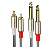 VIOY RCA to 6.35mm Splitter Cable 5M, Dual RCA Phono to 1/4 Jack Cable Compatible for Speakers, Amplifier, Mixer...