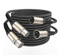 VIOY XLR Microphone Cable 3M 2 Pack, 3-Pin Male to Female Balanced Mic Cord