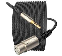 VIOY XLR to 3.5MM Cable 10M, Unbalanced Aux Male to XLR Female Cord, 1/8 Inch to Microphone Cable for Laptop, Tablat, MP3 Player, Voice Recorder, Amplifier, Sound Board, Mixer, Speaker