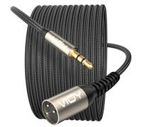 VIOY XLR to 3.5MM Cable 10M, Unbalanced Aux Male to XLR Male Cord, 1/8 Inch to Microphone Cable for Laptop, Tablat, MP3 Player, Voice Recorder, Amplifier, Sound Board, Mixer, Speaker
