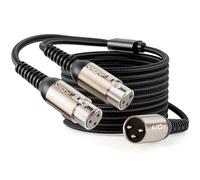VIOY XLR Y Splitter 10 FT, Balanced XLR Microphone Cable 3 Pin (1 Male to 2 Female), Nylon Braided Mic Cord for Microphone, Mixer, Recording Studio, Amplifier, Podcast,etc