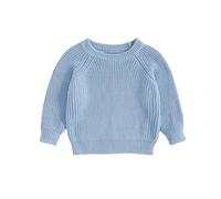 Vioyavo Toddler Boys Girls Knitted Jumper Winter Warm Ribbed Knit Sweater Long Sleeve Crewneck Pullover Knitwear Unisex Baby Clothes 0-5 Years