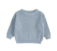 Vioyavo Toddler Boys Girls Knitted Jumper Winter Warm Ribbed Knit Sweater Long Sleeve Crewneck Pullover Knitwear Unisex Baby Clothes 0-5 Years