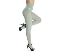 Viozocy women's Colorful Opaque High Waist Tights, 80 Denier Ultra Soft Stretch Pantyhose, Run-Resistant Footed Tights, 25+ Colors (X-Small,Light Green)