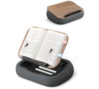 Viozon Book Holder for Reading in Bed,with Storage,Lap Desk,for A3~A5 Book&7~15" Tablet/Laptop,Beanbag Reading Pillow,Page Holder, Multi-Angle Book Stand for Hands-Free Reading,Natural Wood