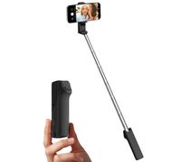 Viozon Selfie Stick, Compatible with 4-7" Phone, Phone Holder, Wireless Remote Control Button, Ergonomic Handle, Extendable up to 67cm, 3x4.8x12cm Mini Size, 110g Lightweight, Travel, Filming, Black