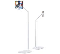 Viozon Tablet Floor Stand, Height & Angle Adjustable with Aluminium Alloy Arm, 360° Rotation, Ideal for Bed, Sofa, or Bedside, Compatible with 3.5''-11'' iPad Pro/Air/Mini, iPhone 15/14, Kindle