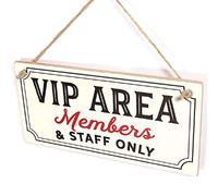 VIP Area Members and Staff Only Sign - Vintage Look VIP Lounge Man Cave Bar Sign