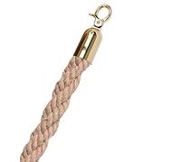 VIP Braided Stanchion Rope with Gold Hooks - Commercial Safety Barriers for Queue Management & Crowd Control - 0.6m/2ft/24inch Length