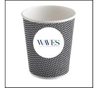 VIP Chex Ripple Coffee Cups 8oz 50,100,200 Pcs Premium Disposable Insulated Cups Triple-Layer Heat Protection Leakproof, Recyclable & Eco-Friendly Takeaway Cups Available in Black & Brown (50, Black)