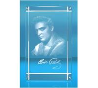 VIP-LASER XL Elvis Presley XL Glass Cuboid 3D AUTOGRAPH - A Must Have For Elvis Fan.