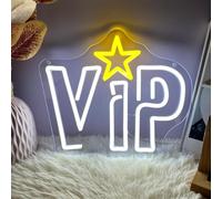 VIP LED Neon Sign for Wall Decor USB Adjustable Brightness Living Room Bars Pub Club Gatherings Art Wall Decor