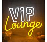 VIP Lounge Neon Sign, LED Neon Lounge Sign for for Wall Decor, Dimmable Art Decoration Happy Birthday Neon Light Sign for All Birthday Party Decoration 16 x 13 inch