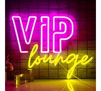 VIP Lounge Neon Signs for Wall Decor LED Neon Light for Room Decor VIP Light up Sign with USB Powered for Home Decor,Hotel,Club,Cafe,Bar,Office,Shopping Mall (pink&lemon yellow)
