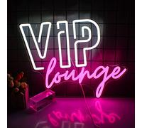 VIP Lounge Neon Signs for Wall Decor VIP LED Neon Light for Room Decor Pink White Led Light up Sign with USB Powered for Office Hotel Pub Cafe Game Room Home Decor