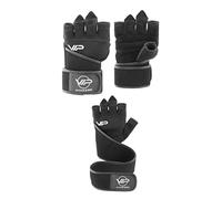 VIP Mens Womens Value Essentials Leather Breathable Weight Lifting Gym Training Gloves With Wrist Strap Support Gloves For Exercise Fitness Workout Gloves, Size Medium, Black