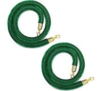 VIP Queue Barrier Ropes 2-Pack Green Crowd Control Ropes with Gold Hooks 2m/6.6ft Seilabsperrung for Events Cinemas Hotels and Waiting Lines