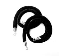 VIP Velvet Rope for Events, Red Carpet Crowd Control with Chrome Hooks, Stanchion Barrier for Party Queues, Black, 60-185cm Adjustable Height