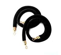 VIP Velvet Rope Stanchions for Events, Red Carpet Crowd Control, Chrome Hook Barrier Ropes, Queue Posts, Black, 60cm to 185cm Adjustable Lengths for Parties and Gatherings