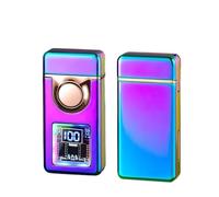 VIPAVA Smart voice-activated induction dual flame lighter, five ignition modes, windproof, with visible transparent air window, ultra-thin portable lighter, gift for men(Purple)