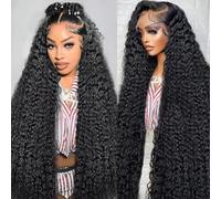 VIPbeauty Deep Wave Lace Front Wigs Human Hair Wigs for Women 200% Density 13x6 Hd Transparent Water Wave Lace Wigs Human Hair Pre Plucked with Baby Hair Bleaching Knot 26inch