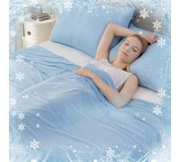 VIPBED Cooling Blanket for Hot Sleepers King Size, Q-Max > 0.5 Cold Blanket for Couch Bed Sofa, Lightweight Breathable Cooling Sheet for All Seasons, Absorbs Heat to Keep Cool - Light Blue, 108" x 90"